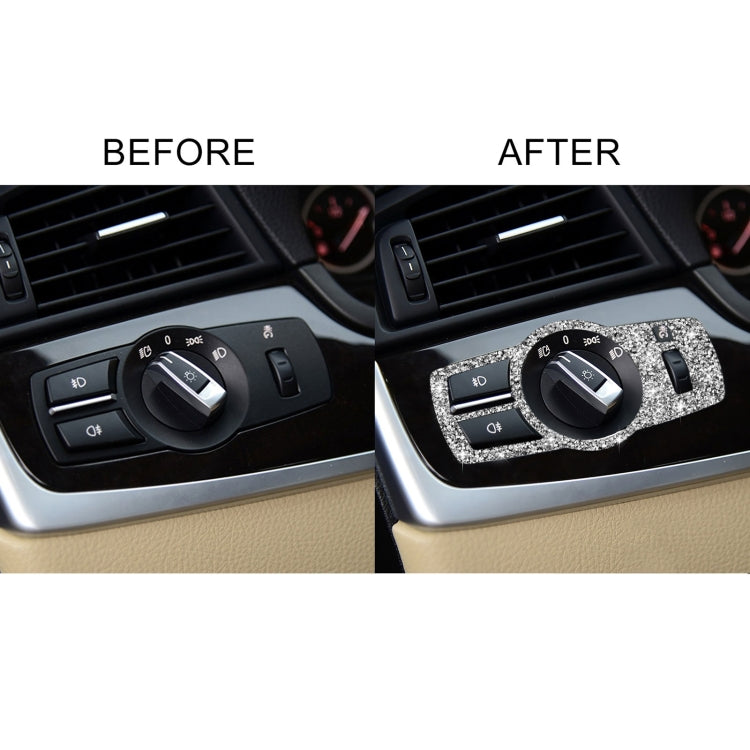 For BMW F10 Car Headlight Switch Diamond Decorative Sticker, Left and Right Drive - Car Interior Mouldings by buy2fix | Online Shopping UK | buy2fix