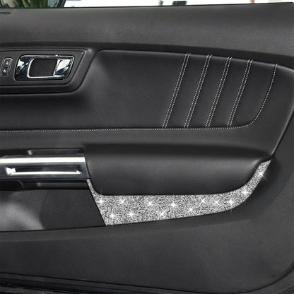 For Ford Mustang 2015-2020 Car Front Door Panel Diamond Decoration Sticker, Left and Right Drive by buy2fix