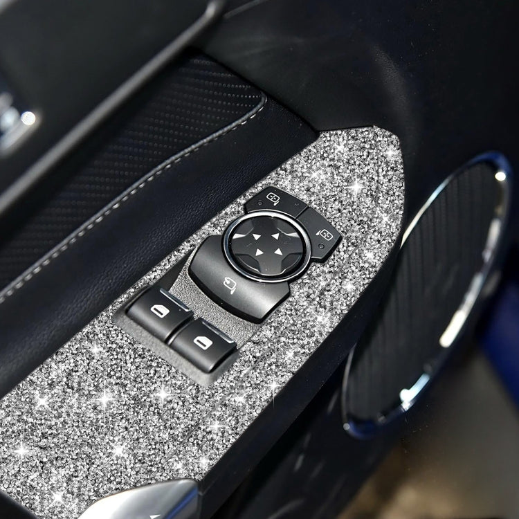 For Ford Mustang 2015-2020 4pcs Car Window Lift Panel Diamond Decoration Sticker, Left Drive by buy2fix