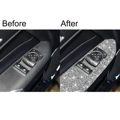 For Ford Mustang 2015-2020 4pcs Car Window Lift Panel Diamond Decoration Sticker, Left Drive by buy2fix