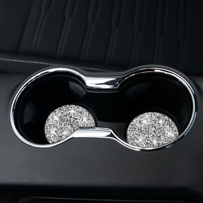 For Ford Mustang 2015-2020 Car Water Cup Holder Base Diamond Decoration Sticker, Left and Right Drive by buy2fix