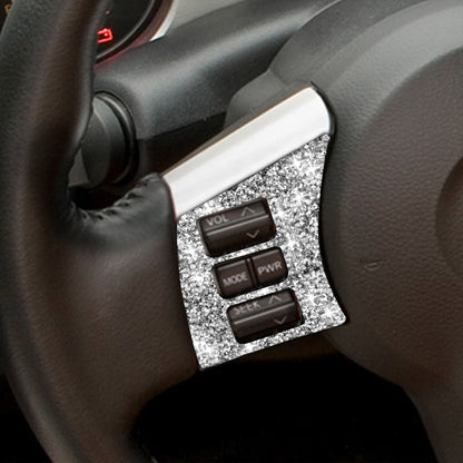 For Nissan 350Z 2003-2009 2pcs Car Steering Wheel Button Frame A Diamond Sticker,Left and Right Drive Universal by buy2fix