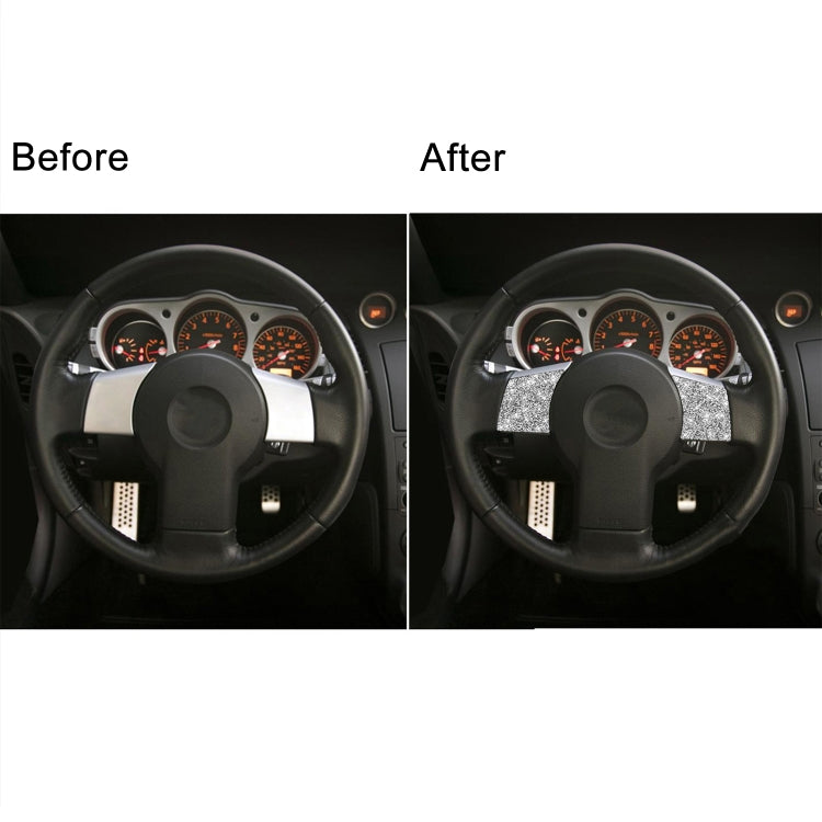 For Nissan 350Z 2003-2009 2pcs Car Steering Wheel Button Frame B Diamond Sticker,Left and Right Drive Universal by buy2fix