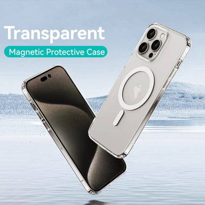 For iPhone 15 USAMS Ice Magnet Series MagSafe PC + TPU Phone Case(Transparent) - iPhone 15 Cases by USAMS | Online Shopping UK | buy2fix