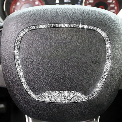 For Dodge Challenger 2015-2021 Car Steering Wheel Diamond Decorative Sticker, Left and Right Drive by buy2fix