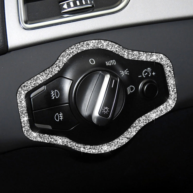 For Audi A4 / A5 / Q5 Car Headlight Switch Frame Diamond Decoration Sticker, Left and Right Drive by buy2fix