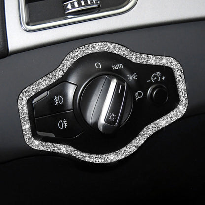 For Audi A4 / A5 / Q5 Car Headlight Switch Frame Diamond Decoration Sticker, Left and Right Drive by buy2fix