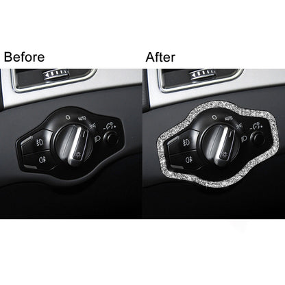 For Audi A4 / A5 / Q5 Car Headlight Switch Frame Diamond Decoration Sticker, Left and Right Drive by buy2fix