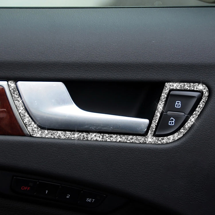 For Audi A4 / A5 / Q5 Car Door Inner Handle Frame Diamond Decoration Sticker, Left and Right Drive by buy2fix