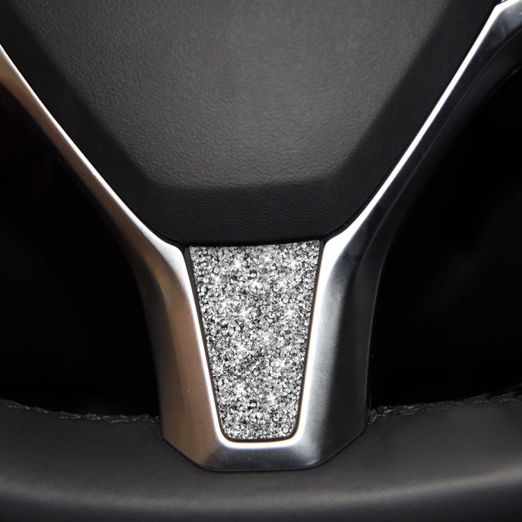 For Tesla Model S/X Car Steering Wheel Diamond Sticker,Left and Right Drive Universal by buy2fix