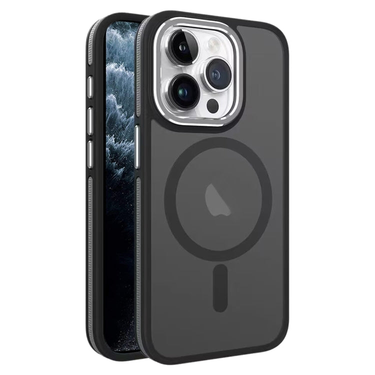 For iPhone 11 Pro Max Two-color Frosted MagSafe Magnetic Phone Case(Black) - iPhone 11 Pro Max Cases by buy2fix | Online Shopping UK | buy2fix