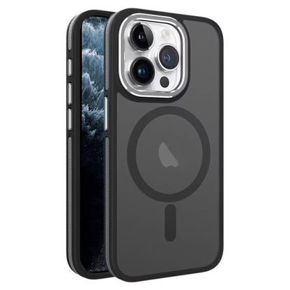 For iPhone 11 Pro Max Two-color Frosted MagSafe Magnetic Phone Case(Black) - iPhone 11 Pro Max Cases by buy2fix | Online Shopping UK | buy2fix