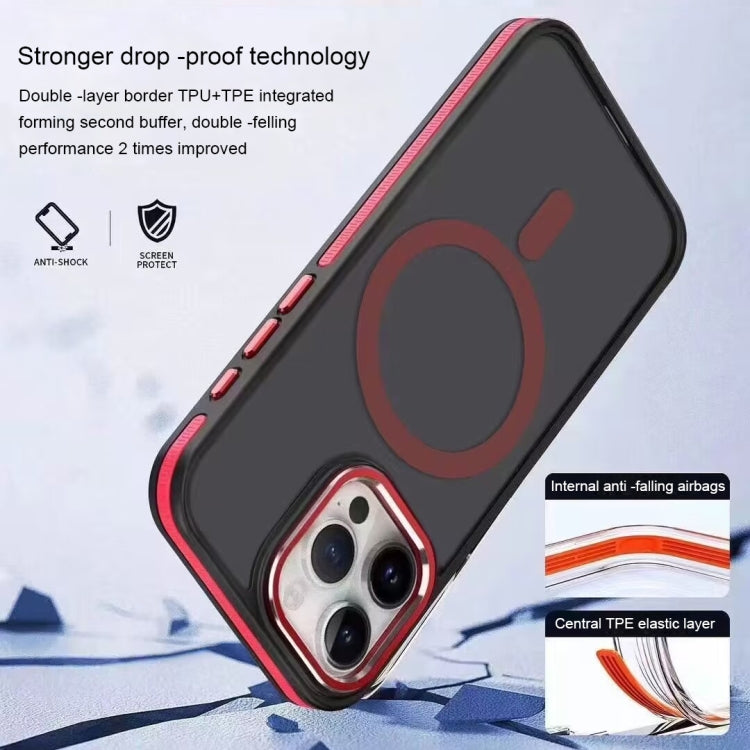 For iPhone 11 Pro Max Two-color Frosted MagSafe Magnetic Phone Case(Black) - iPhone 11 Pro Max Cases by buy2fix | Online Shopping UK | buy2fix