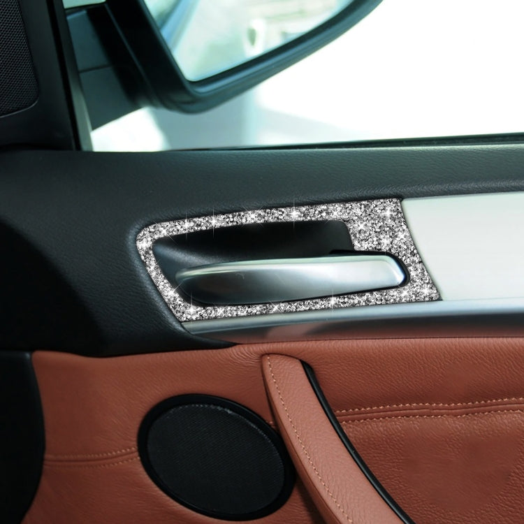 For BMW X5 E70 / X6 E71 2008-2014 Car Door Inner Handle Frame Diamond Decoration Sticker, Left and Right Drive by buy2fix