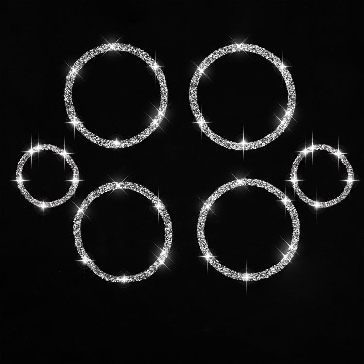 For BMW E70 2008-2013 / E71 2008-2014 6pcs Car Horn Circle Diamond Decoration Sticker, Left and Right Drive by buy2fix