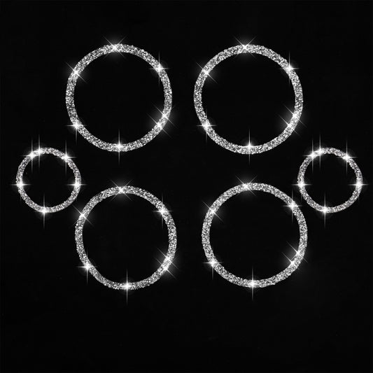 For BMW E70 2008-2013 / E71 2008-2014 6pcs Car Horn Circle Diamond Decoration Sticker, Left and Right Drive by buy2fix