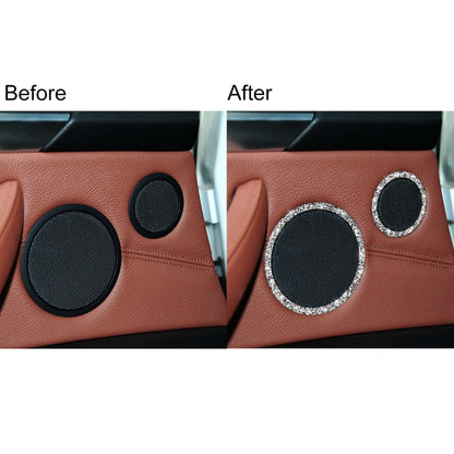 For BMW E70 2008-2013 / E71 2008-2014 6pcs Car Horn Circle Diamond Decoration Sticker, Left and Right Drive by buy2fix