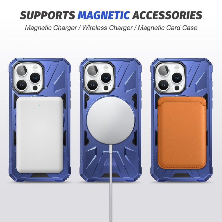 For iPhone 13 Pro MagSafe Magnetic Shockproof Phone Case with Ring Holder(Navy Blue) - iPhone 13 Pro Cases by buy2fix | Online Shopping UK | buy2fix