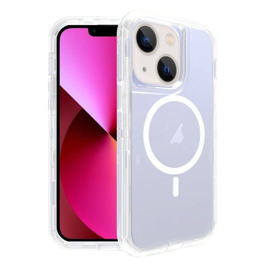 For iPhone 13 Shockproof MagSafe Magnetic Phone Case(Transparent) by buy2fix