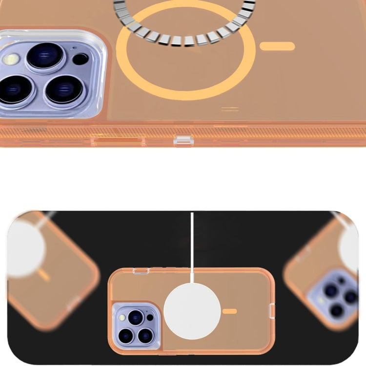 For iPhone 12 Pro Max Shockproof MagSafe Magnetic Phone Case(Transparent Gold) by buy2fix