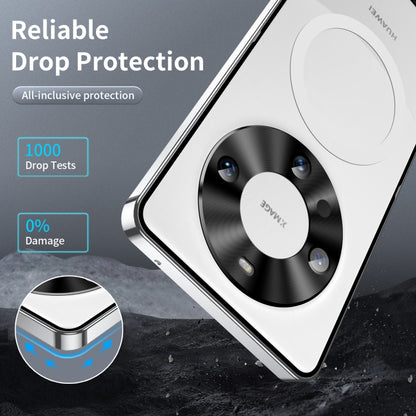 Huawei Mate 60 MagSafe Magnetic Frosted Metal Phone Case(Silver) by buy2fix