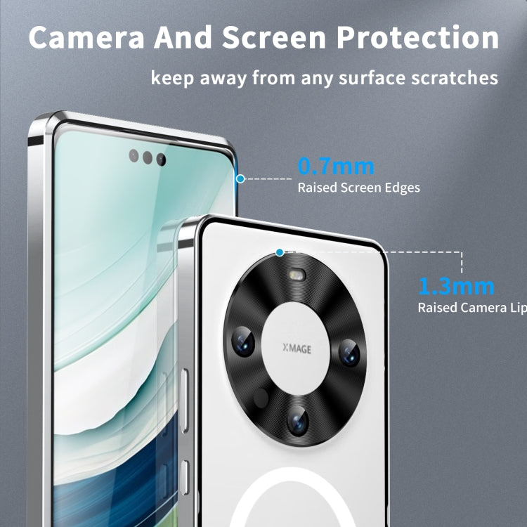 Huawei Mate 60 MagSafe Magnetic Frosted Metal Phone Case(Silver) by buy2fix