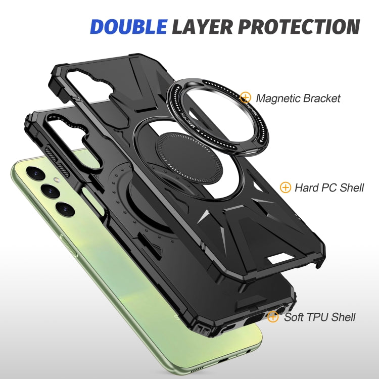 For Samsung Galaxy A14 4G/5G MagSafe Magnetic Shockproof Phone Case with Ring Holder(Black) by buy2fix
