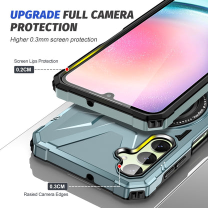 For Samsung Galaxy A14 4G/5G MagSafe Magnetic Shockproof Phone Case with Ring Holder(Green) by buy2fix