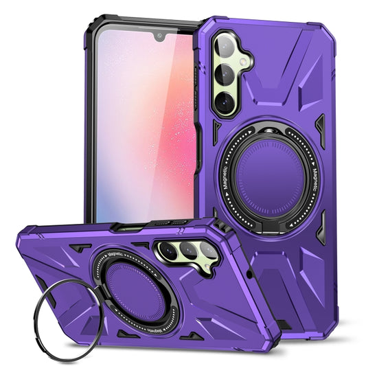 For Samsung Galaxy A14 4G/5G MagSafe Magnetic Shockproof Phone Case with Ring Holder(Purple) by buy2fix