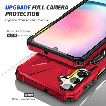 For Samsung Galaxy A24 4G/A25 5G MagSafe Magnetic Shockproof Phone Case with Ring Holder(Red) by buy2fix