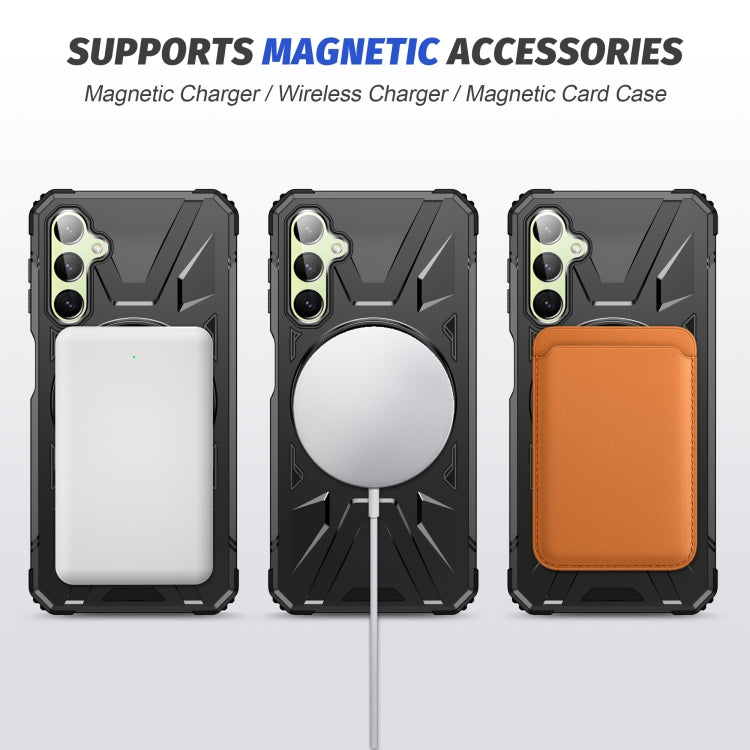 For Samsung Galaxy A54 5G MagSafe Magnetic Shockproof Phone Case with Ring Holder(Black) by buy2fix