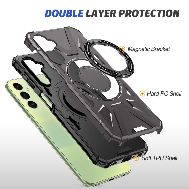 For Samsung Galaxy A54 5G MagSafe Magnetic Shockproof Phone Case with Ring Holder(Dark Grey) by buy2fix