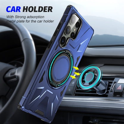 For Samsung Galaxy S24+ 5G MagSafe Magnetic Shockproof Phone Case with Ring Holder(Navy Blue) - Galaxy S24+ 5G Cases by buy2fix | Online Shopping UK | buy2fix