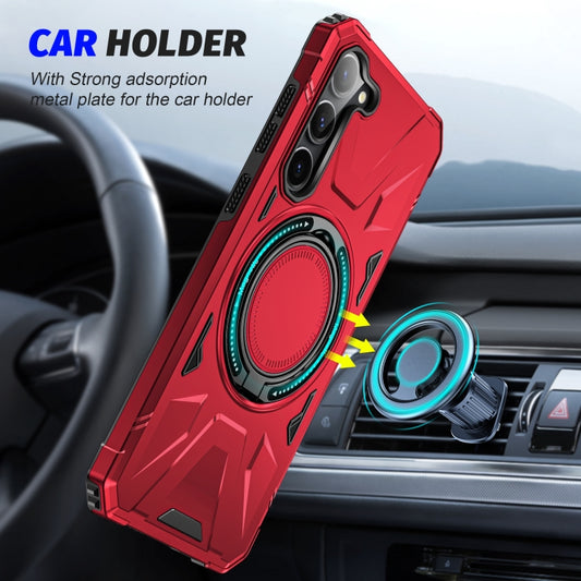 For Samsung Galaxy S24 5G MagSafe Magnetic Shockproof Phone Case with Ring Holder(Red) by buy2fix