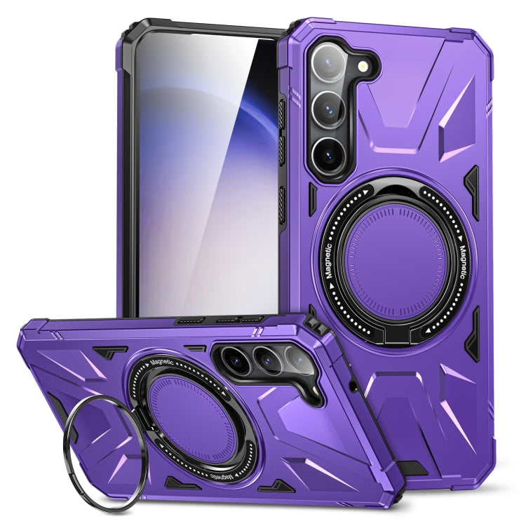 For Samsung Galaxy S24 5G MagSafe Magnetic Shockproof Phone Case with Ring Holder(Purple) - Galaxy S24 5G Cases by buy2fix | Online Shopping UK | buy2fix