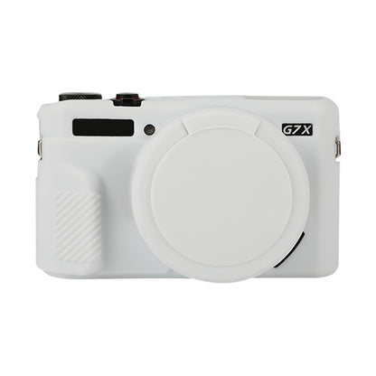 For Canon PowerShot G7 X Mark II / G7X2 Soft Silicone Protective Case with Lens Cover(White) by buy2fix
