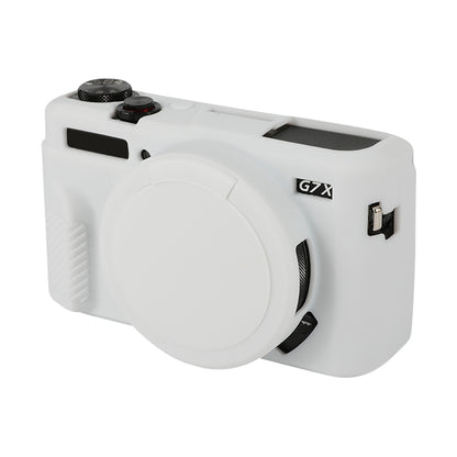 For Canon PowerShot G7 X Mark II / G7X2 Soft Silicone Protective Case with Lens Cover(White) by buy2fix