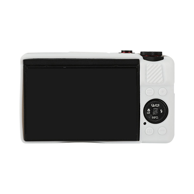 For Canon PowerShot G7 X Mark II / G7X2 Soft Silicone Protective Case with Lens Cover(White) by buy2fix