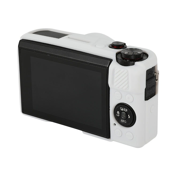For Canon PowerShot G7 X Mark II / G7X2 Soft Silicone Protective Case with Lens Cover(White) by buy2fix