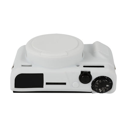 For Canon PowerShot G7 X Mark II / G7X2 Soft Silicone Protective Case with Lens Cover(White) by buy2fix