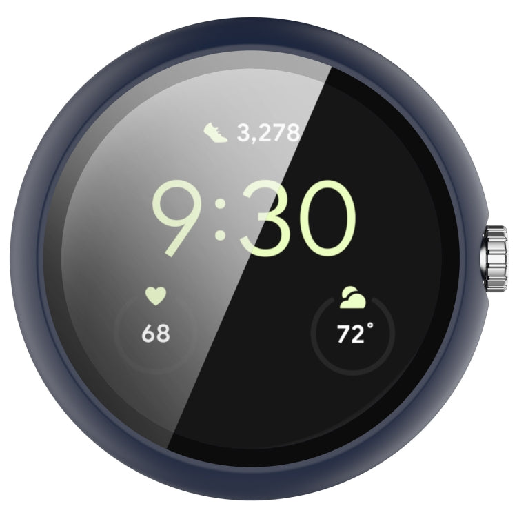 For Google Pixel Watch 2 PC + Tempered Film Integrated Watch Protective Case(Midnight Blue) by buy2fix