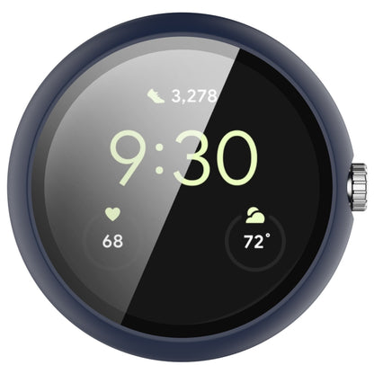 For Google Pixel Watch 2 PC + Tempered Film Integrated Watch Protective Case(Midnight Blue) by buy2fix