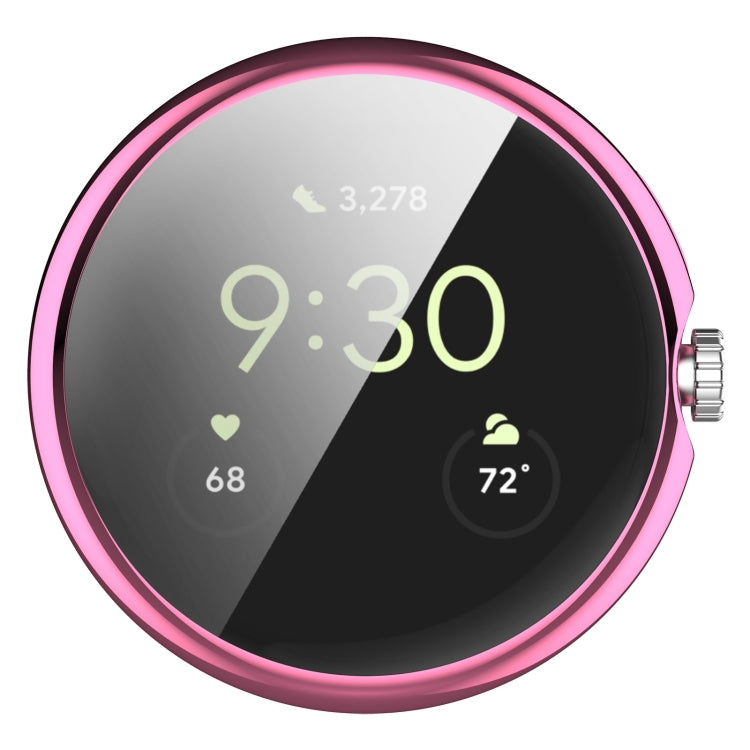 For Google Pixel Watch 2 Full Coverage TPU Electroplated Watch Protective Case(Pink) by buy2fix