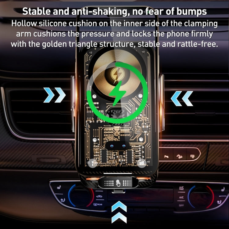 C05 Automatic Alignment Wireless Fast Charging Air Outlet Car Holder(Gold) by buy2fix