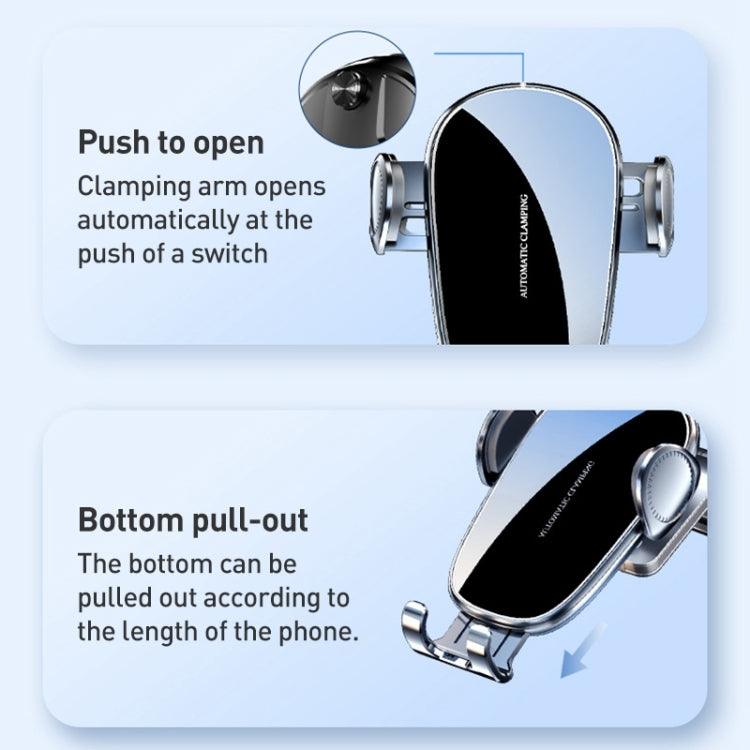 D6 Mechanical Locking Wireless Fast Charging Air Outlet Car Holder, Style:Standard by buy2fix