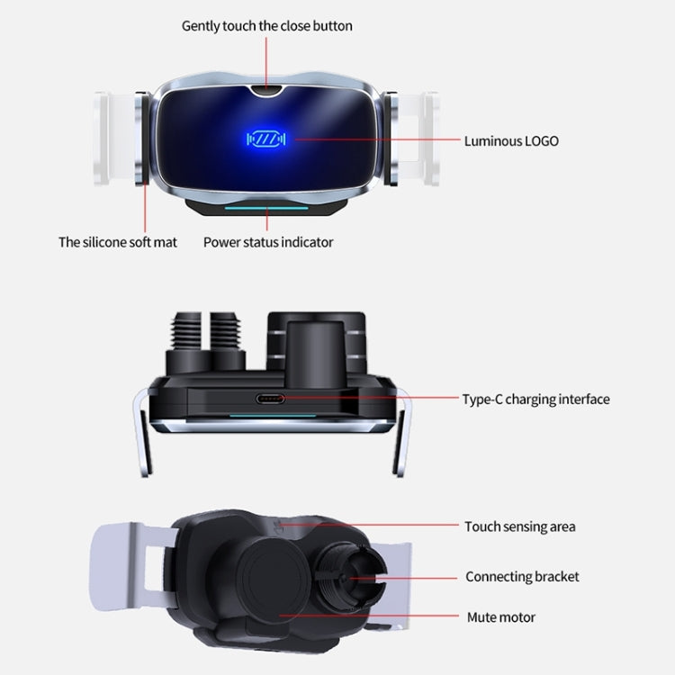 D7 Infrared lnduction Wireless Fast Charging Air Outlet Car Holder(Black) by buy2fix