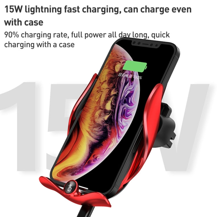 M3 Infrared lnduction Wireless Fast Charging Air Outlet Car Holder(Red) by buy2fix