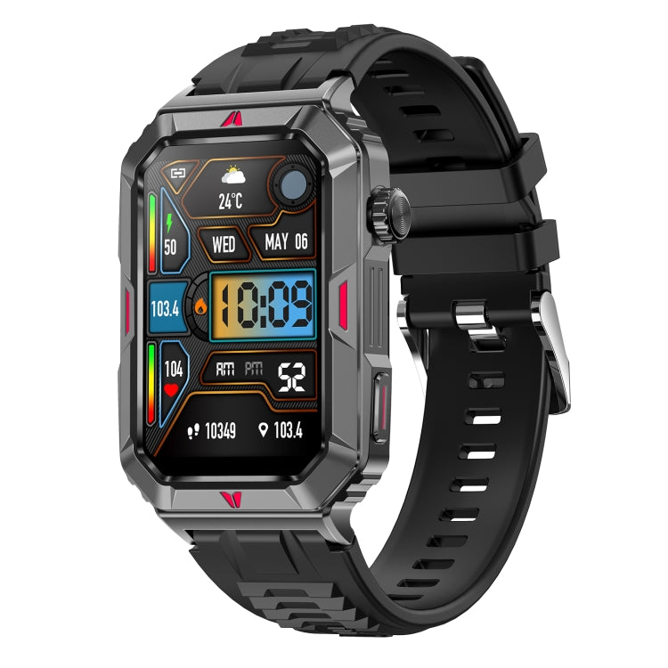 CF26 1.57inch BT5.2 Smart Bracelet Support Sleep Detection, Style:Silicone Strap(Black) by buy2fix