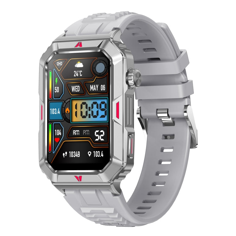 CF26 1.57inch BT5.2 Smart Bracelet Support Sleep Detection, Style:Silicone Strap(Silver) by buy2fix