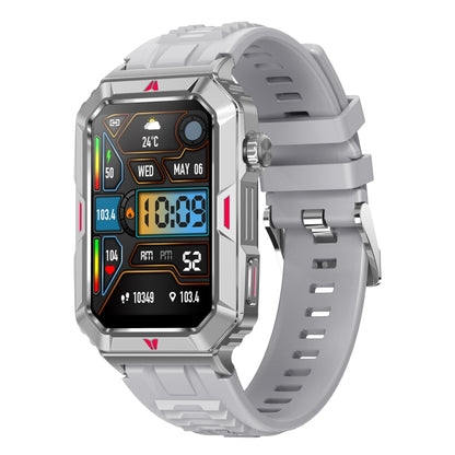 CF26 1.57inch BT5.2 Smart Bracelet Support Sleep Detection, Style:Silicone Strap(Silver) by buy2fix